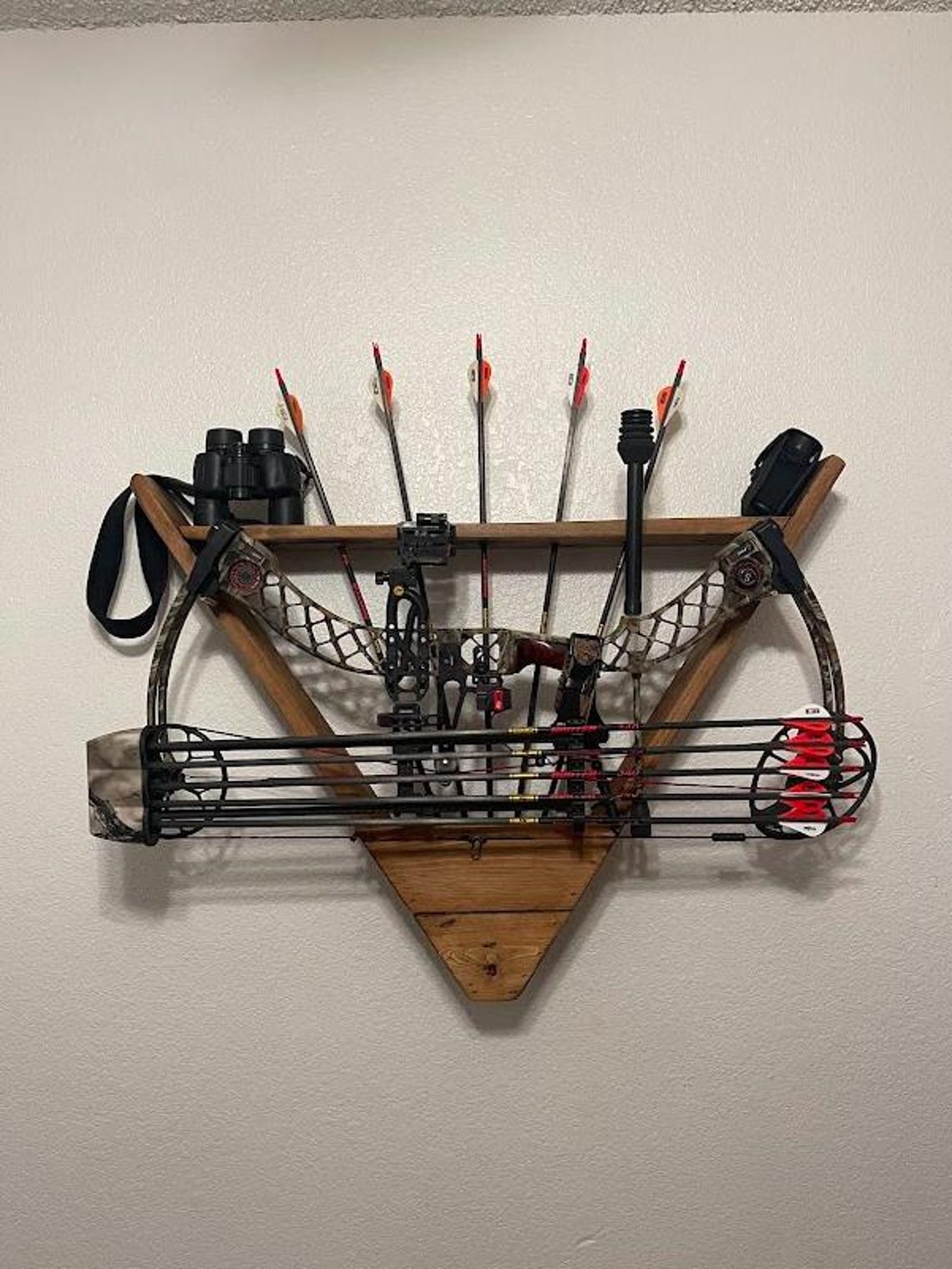 Rustic Reclaimed Wood Bow & Arrow Display Rack, Mancave Cabin Display ...