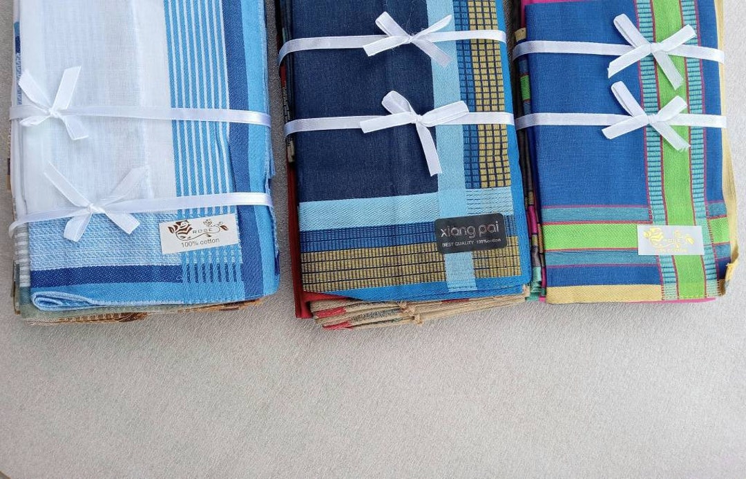Men's Handkerchiefs Checkered Pattern Handkerchiefs Soft Plaid Hanky Pocket Square Hankies. 1