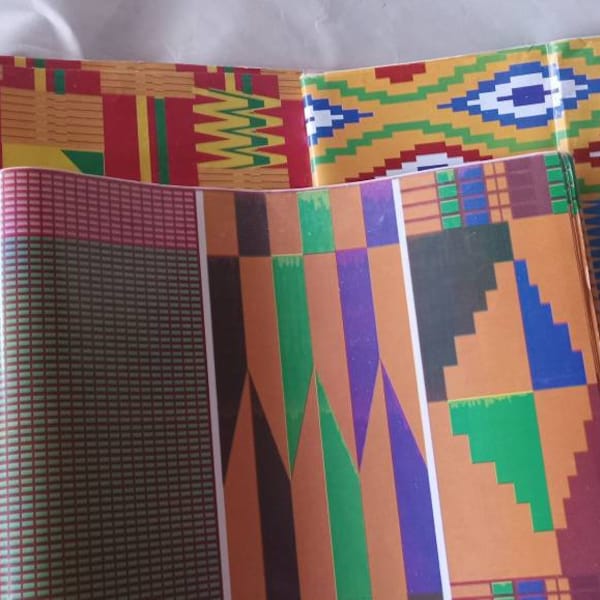 Kente gift wrapping papers 20 inches by 30 inches