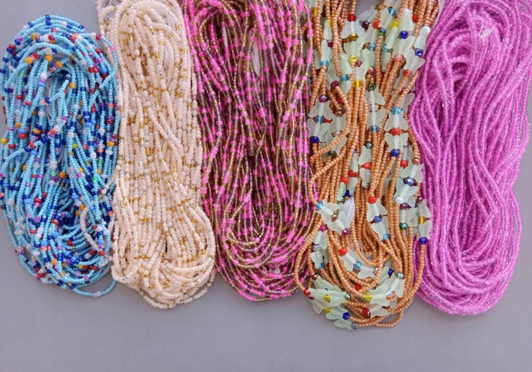 Tie on Handmade Waist Beads From Africa Ghana 3050 for One Strand/beads