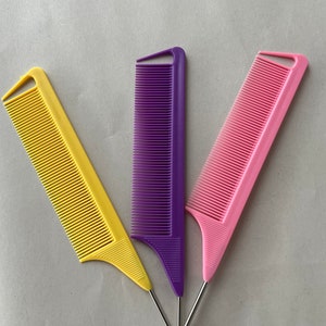 Rat Tail Combs Parting Comb, Rat Tail Comb Set, Long Steel Pin Rat Tail comb, Hair Combs for Salon Hair Stylist and personal use. 3 pieces