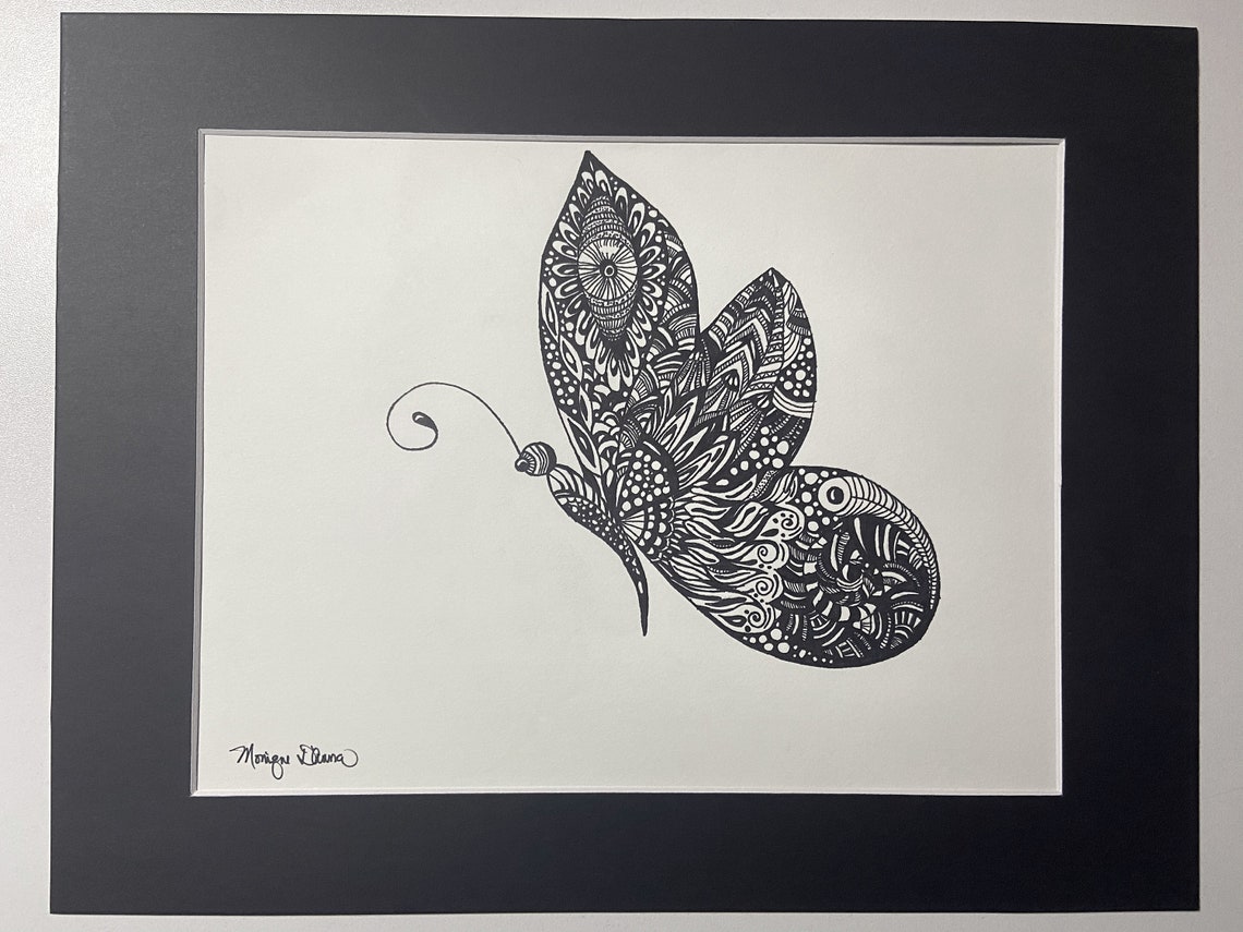 Butterfly Pen Drawing print - Etsy