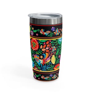 Russian Folk Traditional Pattern Tumbler, Unique Coffee/ Tea Tumbler, Perfect Gift Ringneck Tumbler, 20