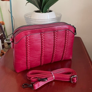 Vegan Leder Handtaschen, Messenger Taschen, Schultertasche, abnehmbare Schultergurt Taschen, Crossbody Taschen, Geschenke für Sie, Reisetasche, Doppelfach