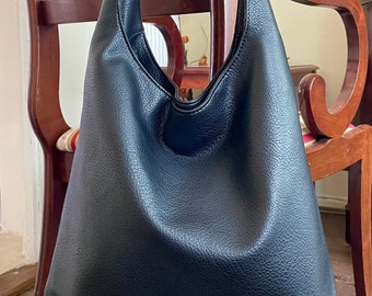 Grand sac hobo en cuir végétalien, sac souple en PU pour femmes/sacs à bandoulière/bohème/cartable, sacs à main de vacances, sac fourre-tout végétalien/cabas de travail/sac fourre-tout de voyage