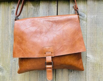 Vegan leather satchel bag/ medium-large satchel/shoulder bags /crossbody bags for women/Soft vegan leather handbags/ travel crossbody/gifts