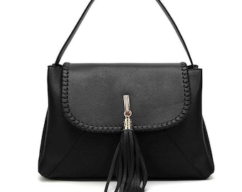 vegan leather handbag/Black handbag/women’s shoulder bags/crossbody bags /casual/office handbags/multi compartments/top handle handbag/ gift