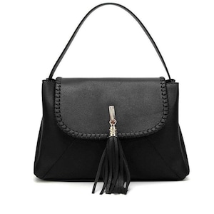vegan leather handbag/Black handbag/women’s shoulder bags/crossbody bags /casual/office handbags/multi compartments/top handle handbag/ gift