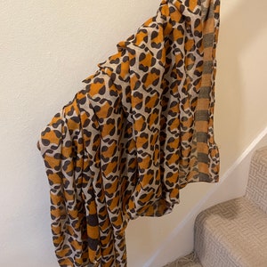 Summer scarf/Leopard print scarf/Animal print Scarf/brown mustard yellow scarf/beach sarong/shawl /hijab headscarf/gift for Her