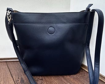 Vegan Leather Satchel Bag: Crossbody Work Shoulder Bag
