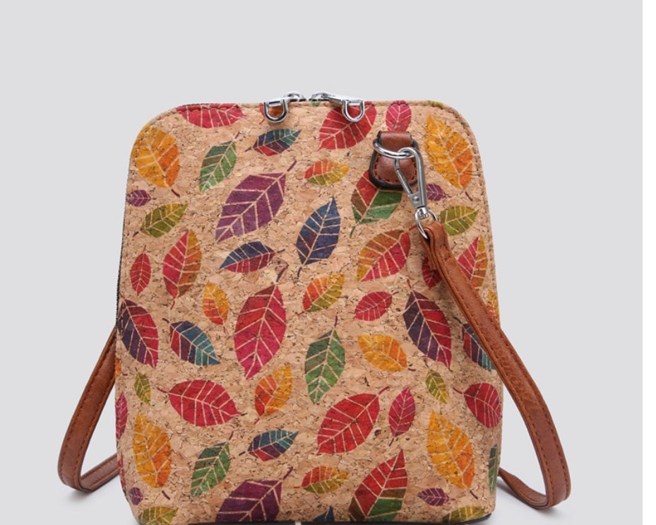 Cork Lady's Half-Moon Crossbody Bag with Floral Print BAGD-508 – MB Cork