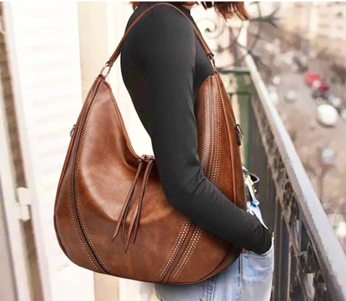 Hawwwy Hobo Bag Women Faux Leather Purses Handbags Shoulder Crossbody Fashion Vegan, Brown