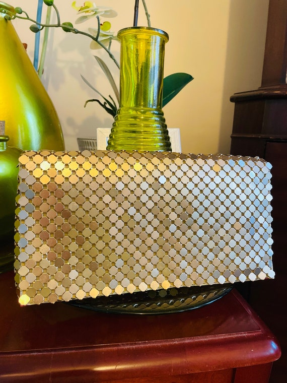 Pochette Da Sera Glitter Con Catena Oro | 22,9x12,7x6,3 Cm | Borsa A Mano Per Matrimoni E Feste