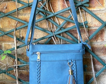 Vegan Leather Crossbody Messenger Bag: Mustard Yellow Satchel