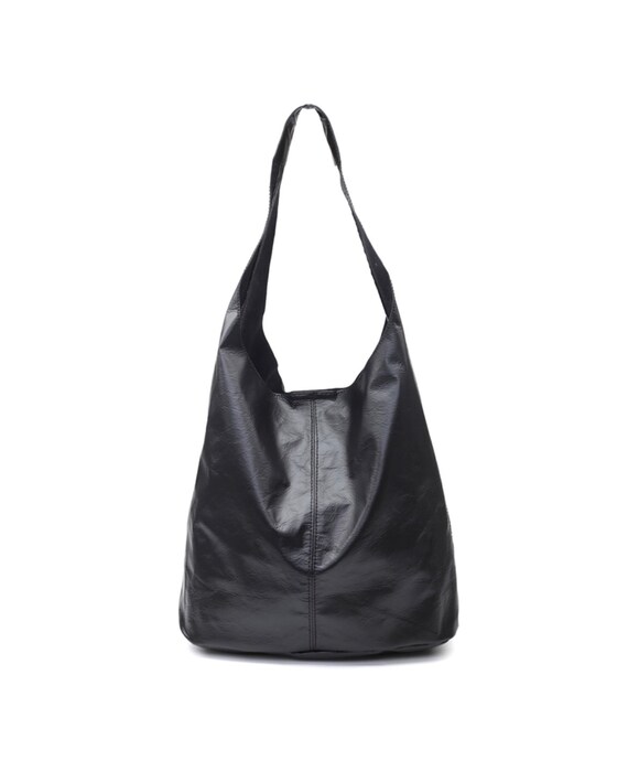 Simple Fashion Vegan PU Leather Black Hobo Bagladies Slouch - Etsy Australia
