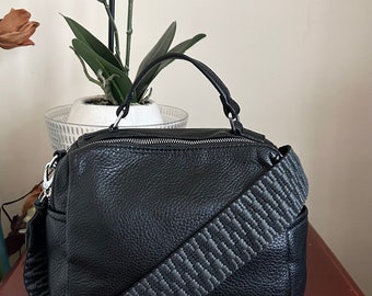 Sac à main en cuir végétalien/sac boîte/sac cartable végétalien/cartable avec bandoulière amovible/sac à bandoulière/sac à main boîte/sac à bandoulière pour femme