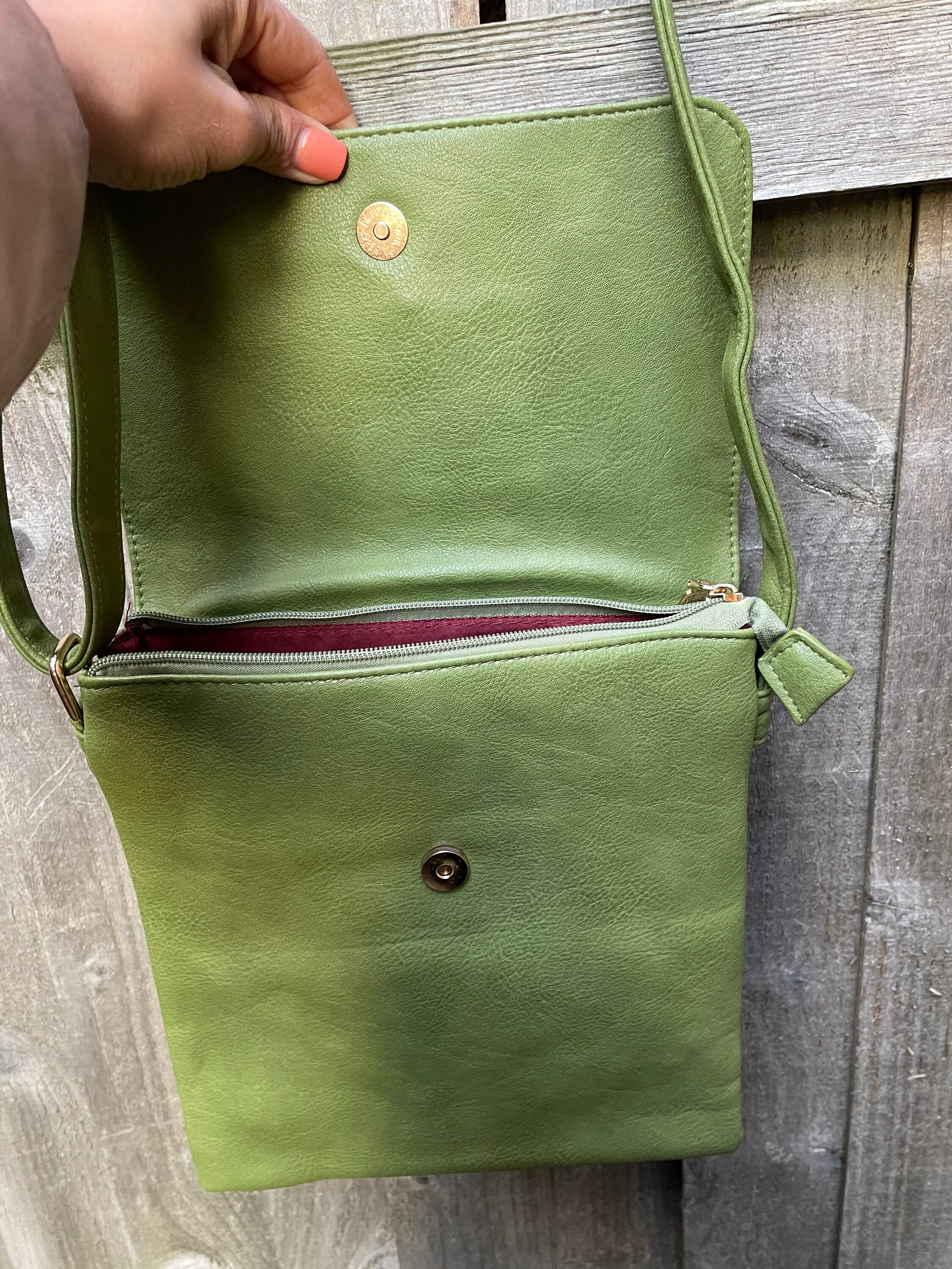 Vegan Leather Crossbody Bag/pu Leather Messenger Handbag/ Etsy