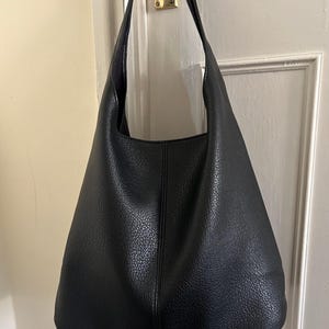Grand sac hobo végétalien en polyuréthane, sac souple minimaliste pour femmes/sacs à bandoulière/bohème/cartable/sac fourre-tout végétalien pour les vacances/sac à main de travail/fourre-tout marron noir/cadeaux