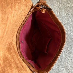 Vegan leather satchel bag/medium-large satchel/shoulder bags/crossbody bags for women/Soft vegan leather travel handbags/gifts for her/him zdjęcie 9