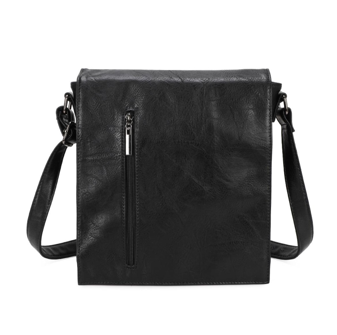 Sac à bandoulière unisexe en toile et cuir pour hommes et femmes, sac