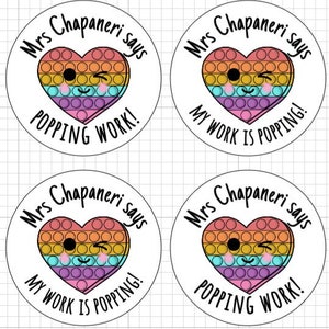 Pegatinas de elogio personalizadas, juguete pop it/fidget, pegatinas motivacionales, pegatinas para maestros, afirmación positiva,