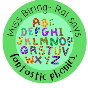 Omcirkel gepersonaliseerde stickers. 'NAAM zegt fantastisch geluid.' Docentstickers, cadeau, positieve bevestiging