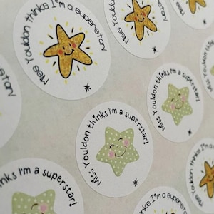 Adesivi personalizzati con stelle di lode, adesivi per insegnanti, regalo, affermazione positiva