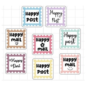 Happy mail,Cute happy post stickers, small business, packaging stickers, postage stickers,