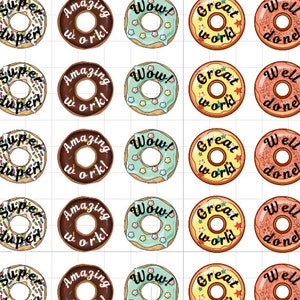 Leuke lofstickers donutcirkel, leraarstickers, cadeau, positieve bevestiging
