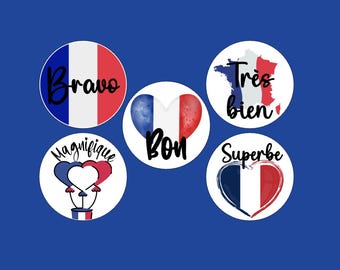 Autocollants louanges français, autocollants enseignant, cadeau, affirmation positive