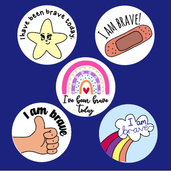 Circle I am brave, bravery stickers, teacher, gift, first aid,