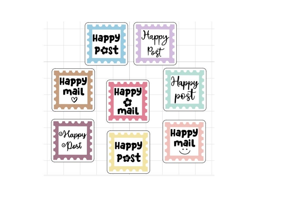 Happy Mail,cute Happy Post Stickers, Small Business, Packaging Stickers ...