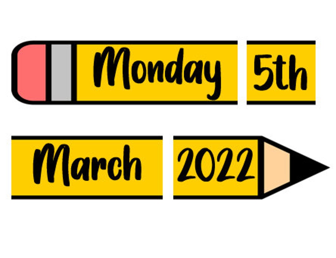 Pencil Themed, Daily Flip Display Calendar up to 2030, Hanging Calendar