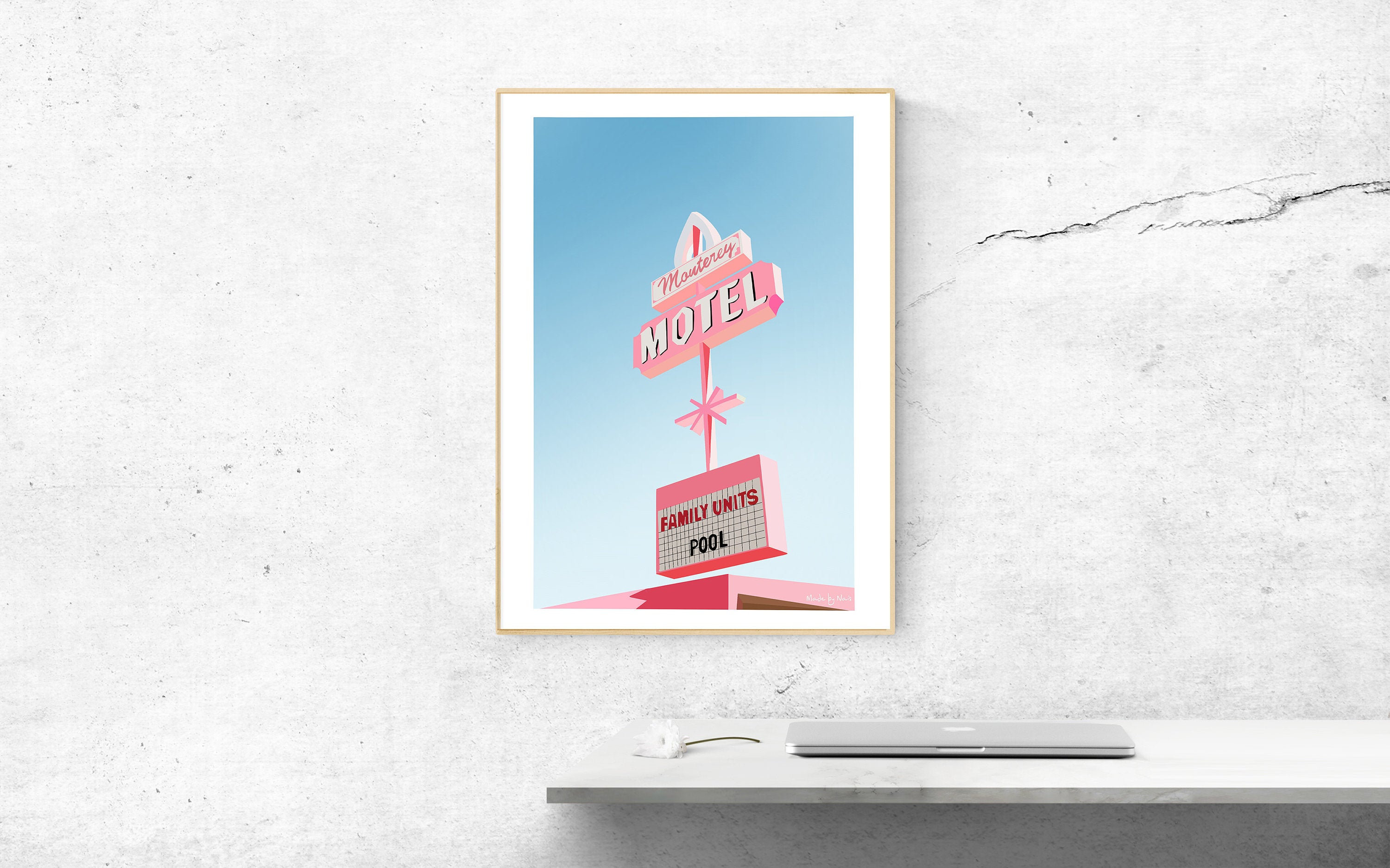 Affiche Illustration Motel Las Vegas