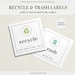 Printable Trash &amp; Recycle Labels for Recycling Bins Eco Friendly ...