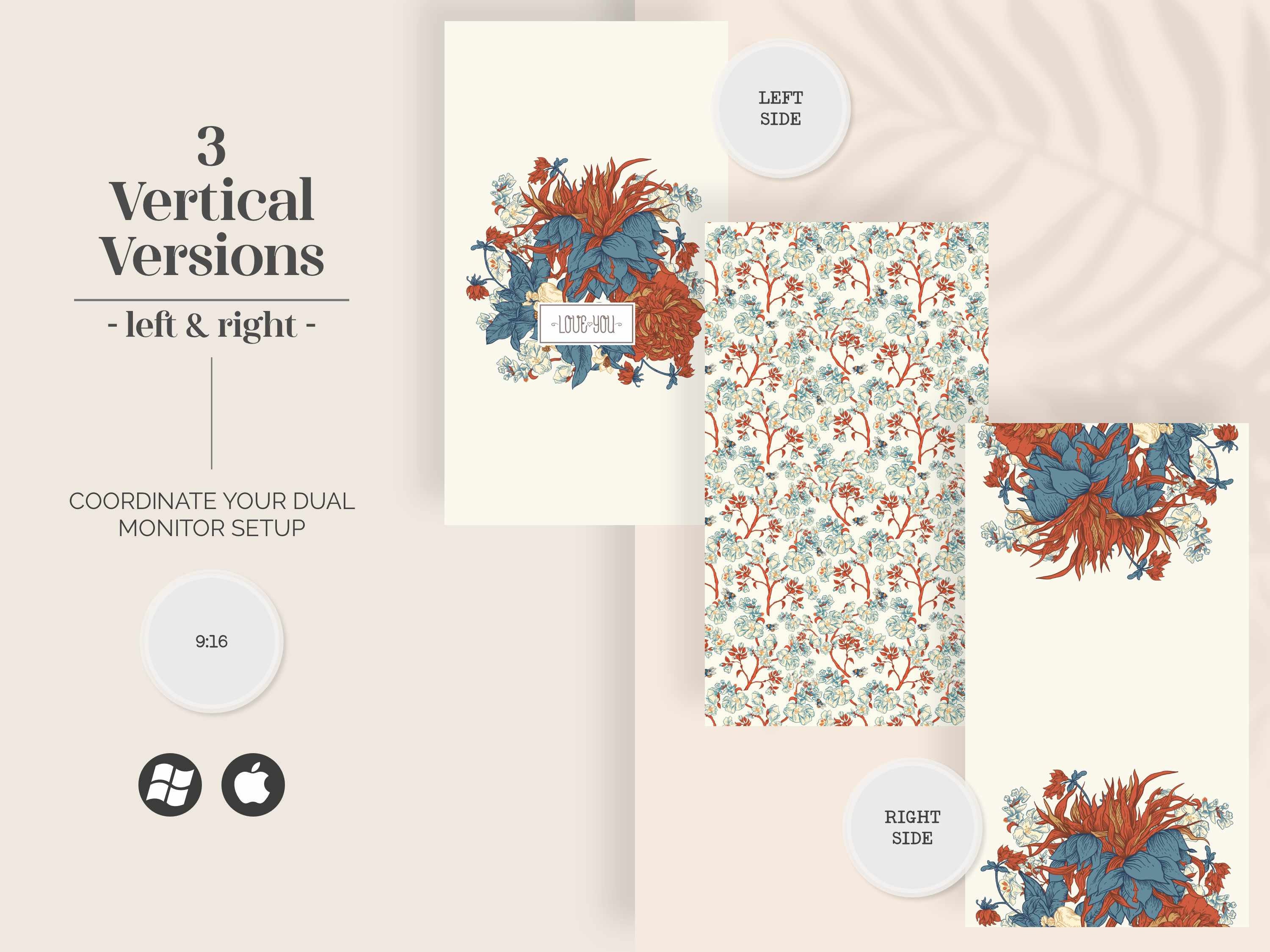 Vintage Flower Art Desktop Wallpaper Baroque Art Illustrated Floral