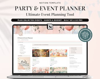 Notion Event Planner Template – Party, Birthday & Holiday Organizer Dashboard (Digital Product)