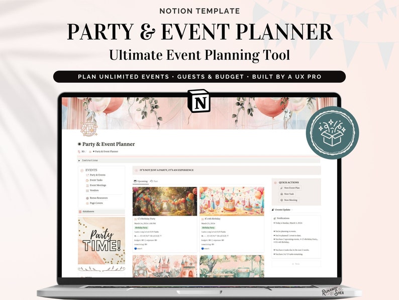 Notion Event Planner Template – Party, Birthday & Holiday Organizer ...