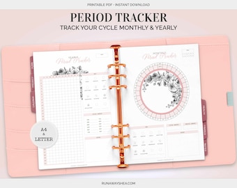 Period Tracker Printable | Period Journal PDF, Private Moon Cycle & Symptom Tracker for Reproductive Privacy | P-33