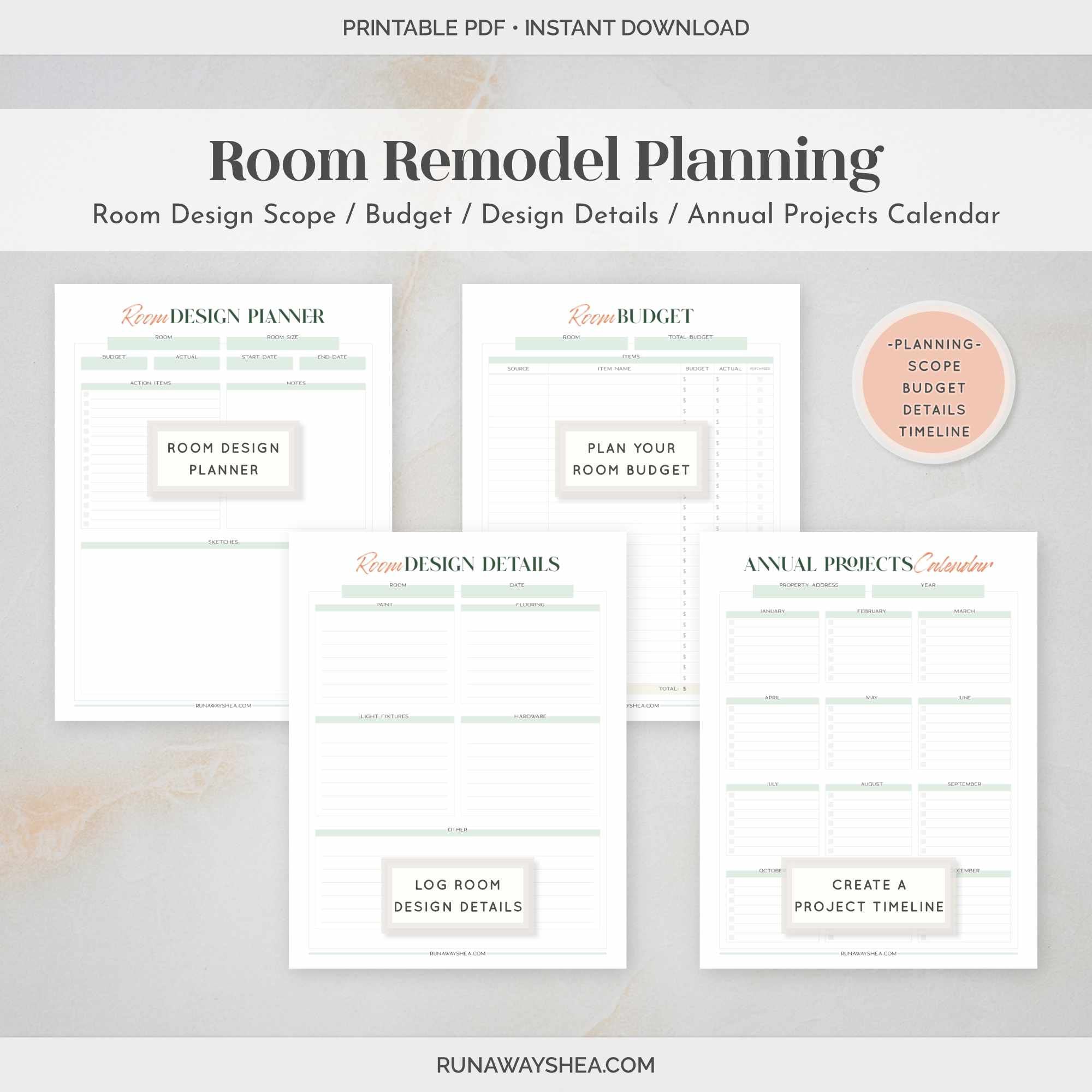 Room Remodel Planner Printable | Plan Your Home Improvement Renovations ...