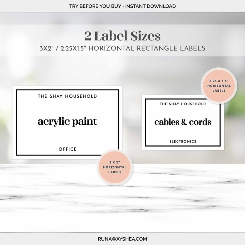 Editable Storage Labels Template Use for Home Organization Etsy