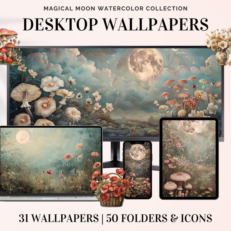 Watercolor Celestial Wallpaper - Etsy UK