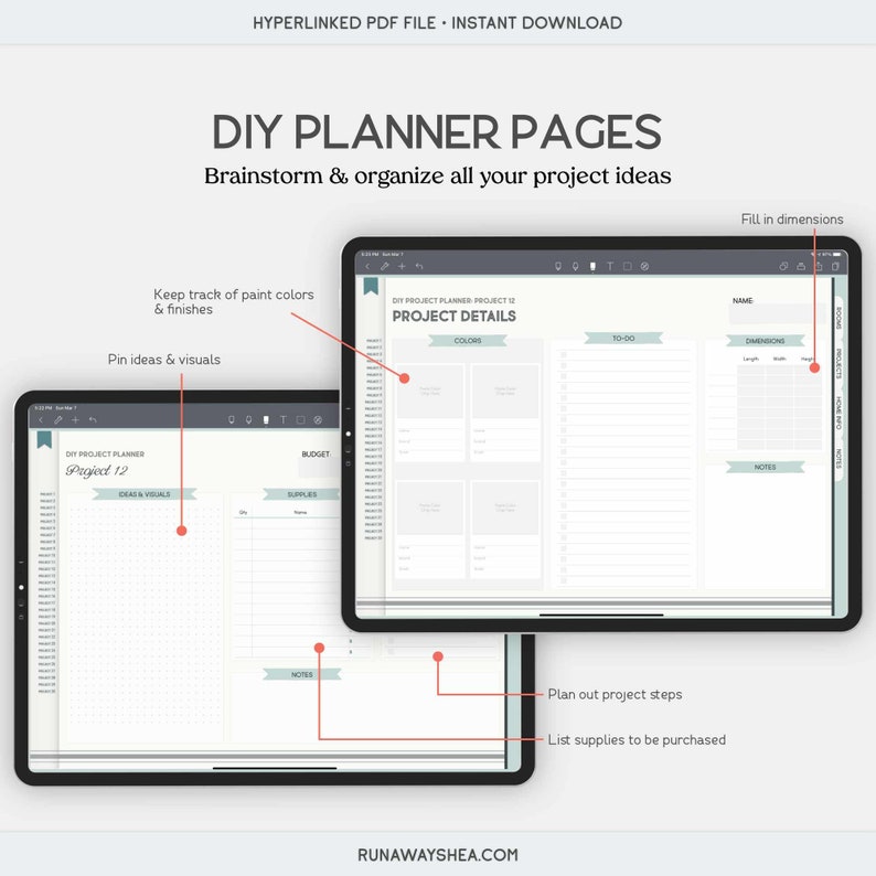 Digital hemprojektplanerare | Gör-det-själv-renovering, ombyggnad och inredningsplanering (PDF) bild 6