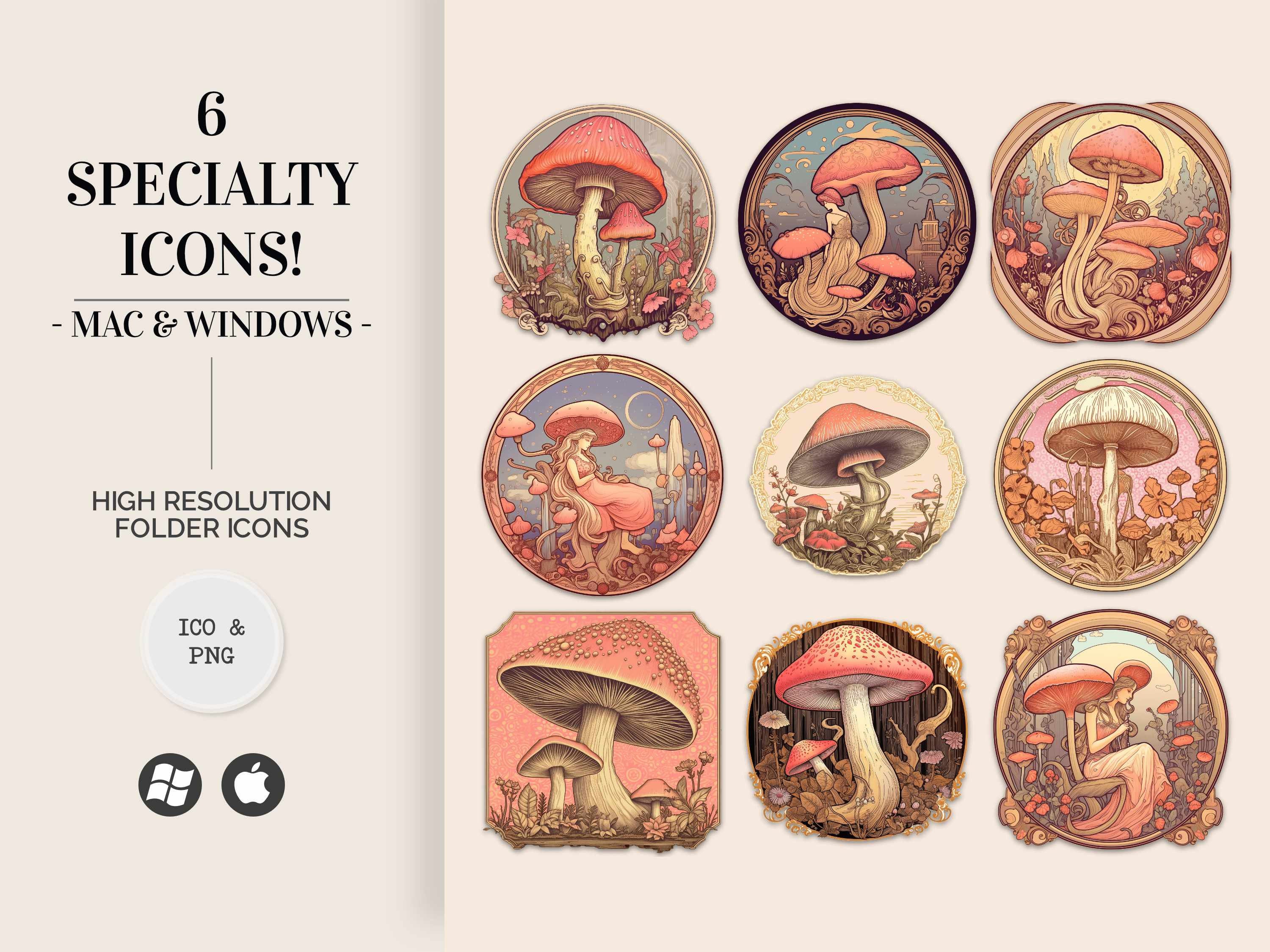 Cottagecore Folder Icon Mushroom Cottagecore Desktop Wallpaper Organizer | Wallpapers & Folder ...