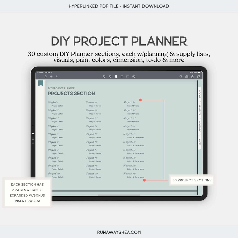Digital hemprojektplanerare | Gör-det-själv-renovering, ombyggnad och inredningsplanering (PDF) bild 5