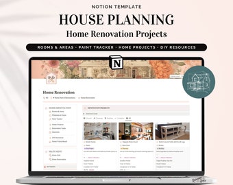 Notion Home Renovation Planner Template – House Remodel Project Planning Dashboard (Digital Product)