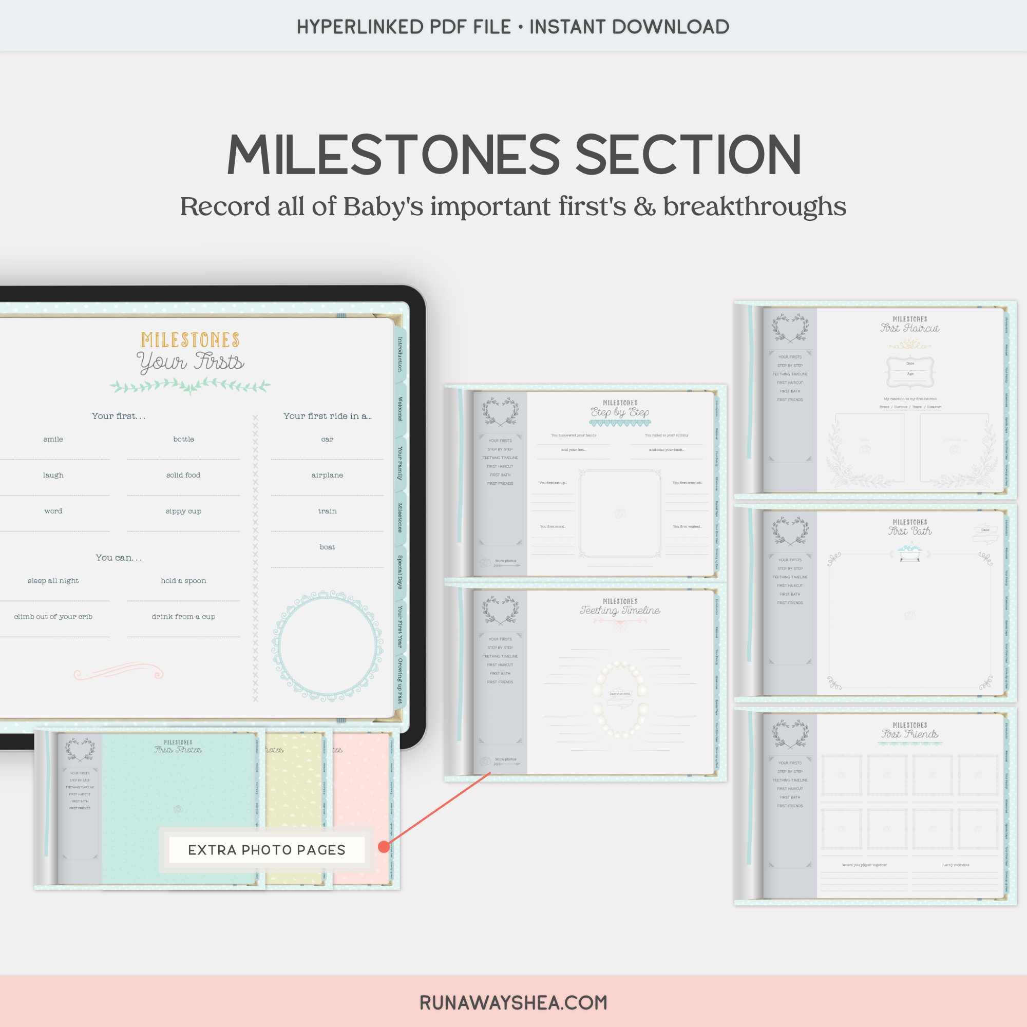 Digital Baby Book for Baby's First Year Milestones Our Etsy