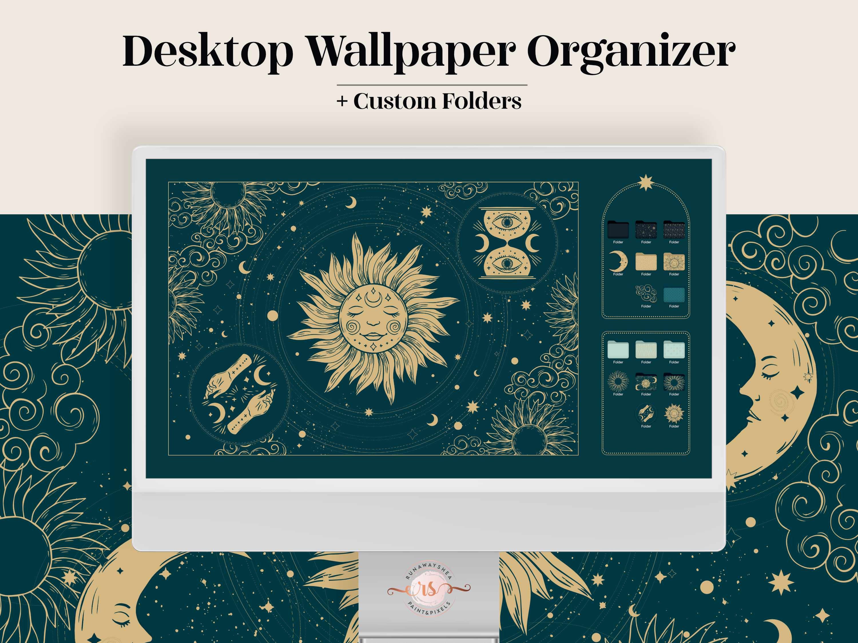 Desktop Icons Dream Catcher Folder Icon & Wallpaper Pack Boho 