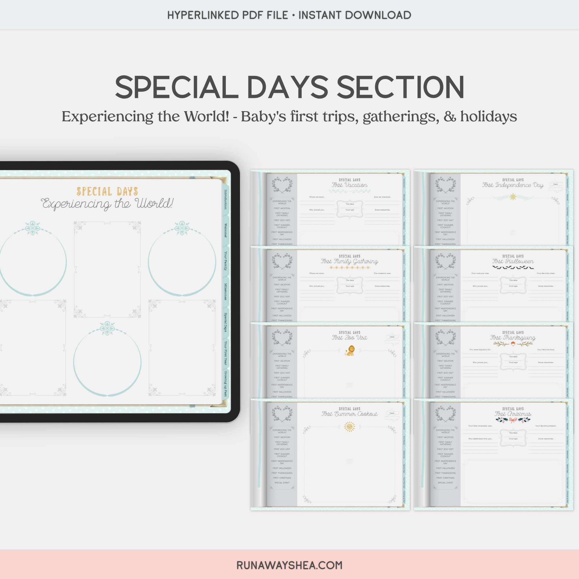Digital Baby Book for Baby's First Year Milestones Our Etsy