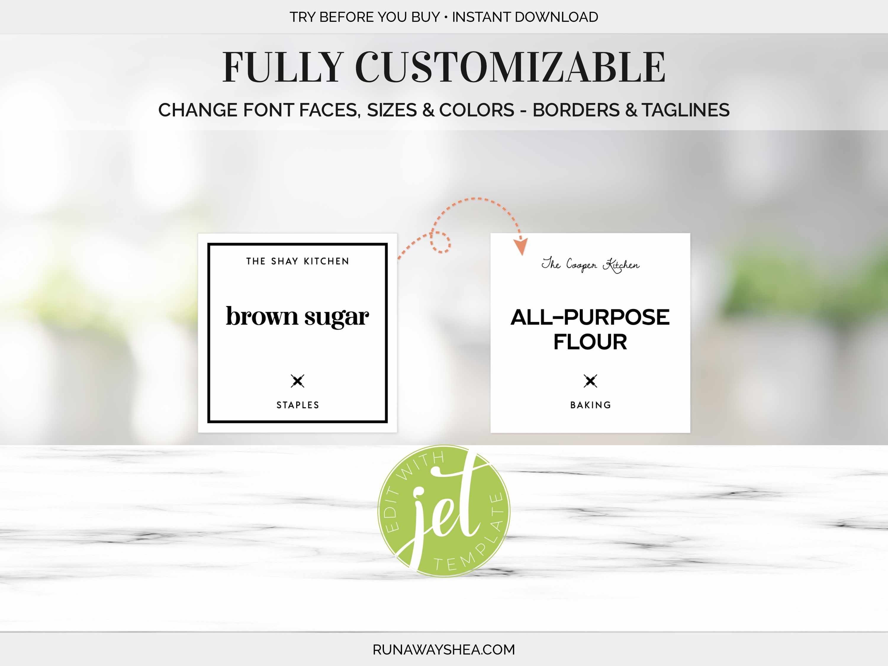 Editable Kitchen Pantry Labels | Vintage Customizable Organization ...